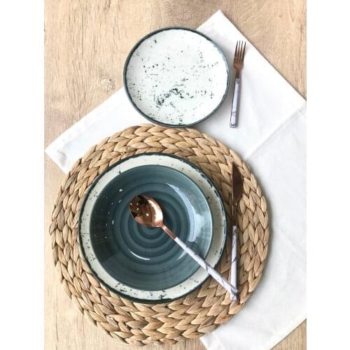 Tulü Porcelain Green Pourer Fishnet 1 Personality 3 Piece Dinnerware