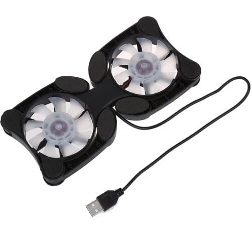 USB 2.0 External Laptop Cooler Pad Notebook Cooler 2 Fan Black