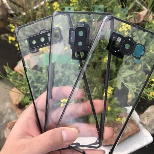 Transparent Clear Back Battery Cover For Samsung Galaxy S7 edge S8 S9 Plus Note 8 note 9 S10 Rear Glass Panel Housing Case Part