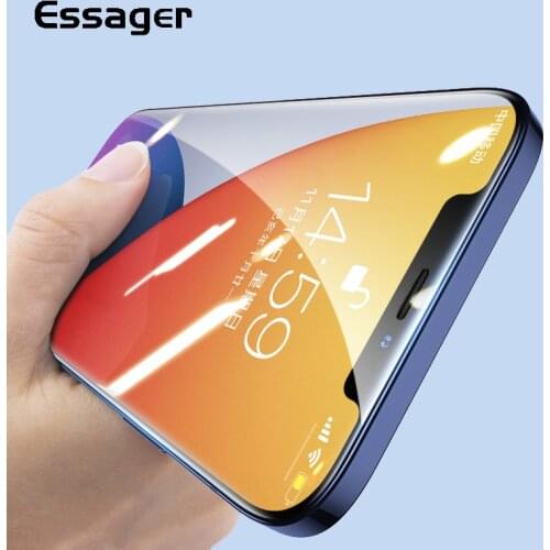 Essager Full Cover Screen Protector For iPhone X Xr Xs 11 12 Mini Pro Max 12Mini Protective Tempered Glass For iPhone11 iPhone12