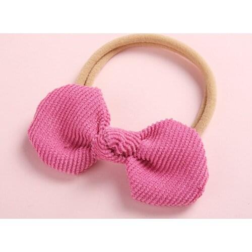 Winter Newborn Baby Corduroy Bows Nylon Headbands 2018 Fashion Girls Knotbows Elastic Nylon Head Bands Infants Hair Accessories