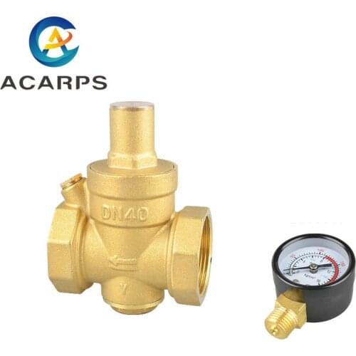 1-1/2" Brass Water Pressure Reducing Maintaining Valve Regulator Adjustable Relief Valve Gauge