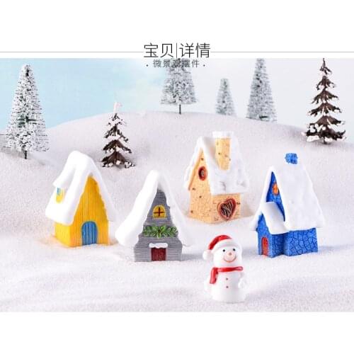 1 Pcs 4 Style Snow White Mini Small House Cottages Toys Crafts Figure Moss Terrarium Ornament Landscape Fairy Garden Supplies