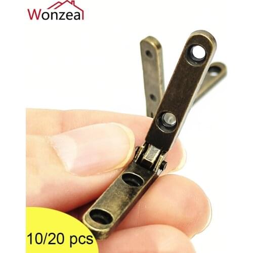 10/20Pcs 90 Degree Hinges Zinc Alloy Spring Hinge For Wooden Box Gift Wine Jewellery Case Cabinet Furniture Hardware Accessories