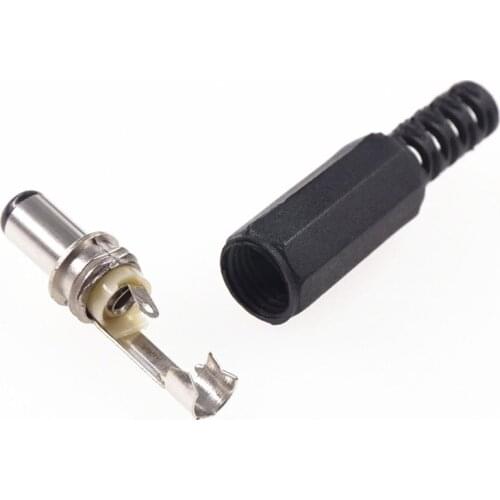 10 pcs DIY 5.5 mm x 2.1 mm DC Power Plug Female wire cable solder Connector Adapter barrel length 9.5 mm 5.5x2.1