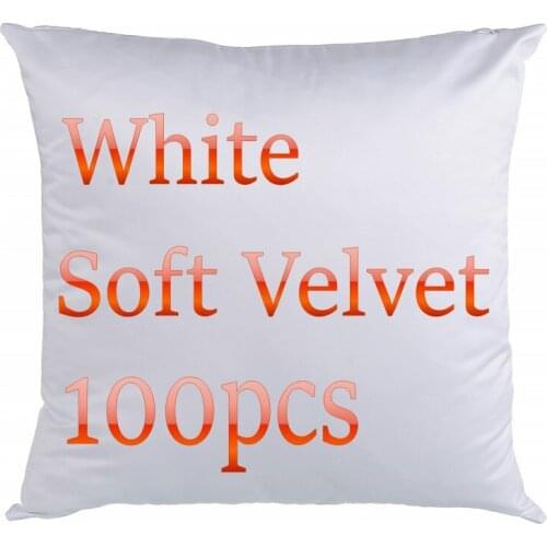 100PCS White Soft Velvet Plush Pillow Cover Blank Thermo Print DIY Cushion Cover Personalized Print Sofa Throw Pilllows Gifts