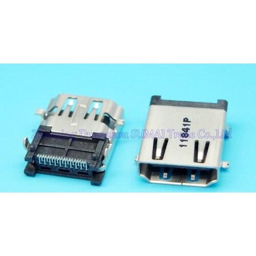 10pcs/lot HD video socket hd connector 19pin HDMI Jack SMD Long Type Jack HDMI