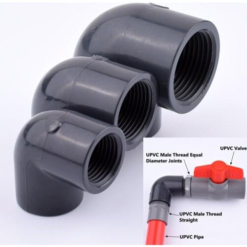2-10Pcs Hi-Quality ID. 20~63mm UPVC Double Threaded Elbow Quick Pipe Joint Plastic Pipe Fittings Garden Irrigation Agriculture