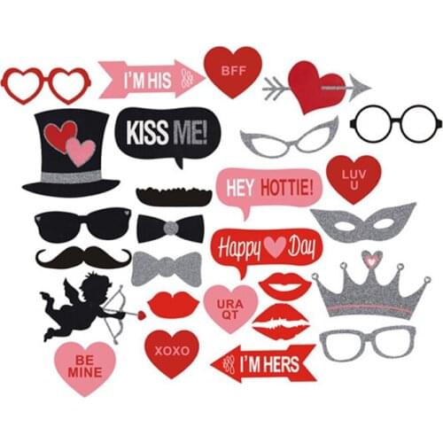 27pcs Lips Hats Shaped Photo Booth Props For Party Wedding Decoration