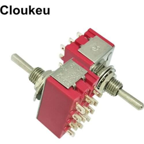 5Pcs MTS-403 6MM 12Pin/3File ON-OFF-ON Rocker switch Toggle Switch 2A250V 5A120V