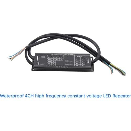 5A x 4CH Waterproof high frequency constant voltage LED Repeater DC 5V - 24V For synchronized controlling on different LED lamps