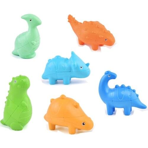 6PCS/set Fanxin Dinosaur 2x2x2 Magic Cube Strange-Shape Speed Cube Puzzle Magic Professional Learning&Educational Cube Kid Toys
