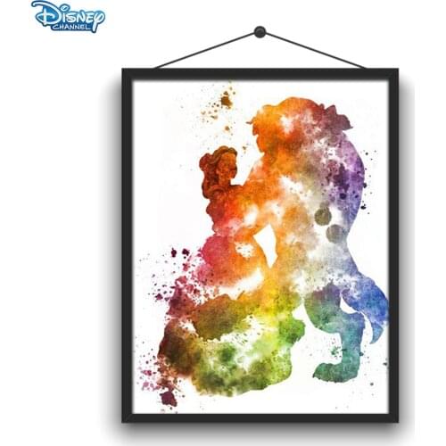 Disney Diamond Painting 5D DIY Princess Painted Silhouette Series Cartoon Sticker Diamond Embroidery Handmade Decoration