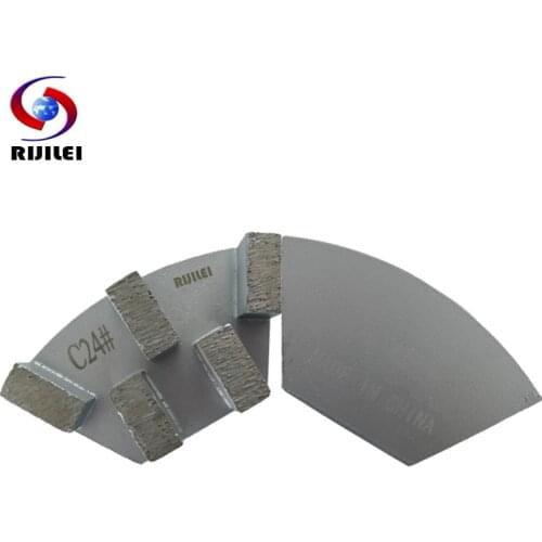 RIJILEI 12PCS Sector Metal Bond Diamond Grinding Disc for Concrete Floor Grinding Shoes Plate Strong Magnetic Grinding Disk A50