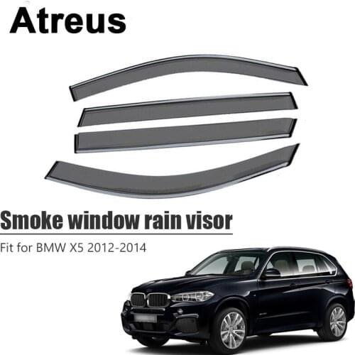 Atreus 4pcs For BMW X5 2012 2013 2014 Car Accessories Door Smoke Window Sun Rain Visor Wind Deflectors Guard Shield