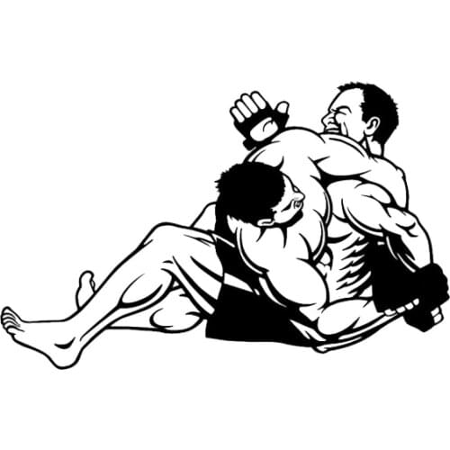 Car Sticker Unique Combat Judo Athlete PVC Car Decoration Sticker Creative Waterproof Cover Scratch Black/white, 17cm*11cm