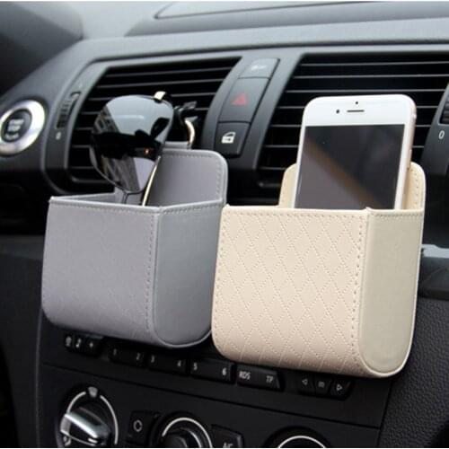 Car vent storage box PU leather hanging bracket bag auto parts for Audi Q3 Q5 SQ5 Q7 A1 A3 S3 A4 S4 RS4 RS5 A5 A6 S6 C6 C7 S5