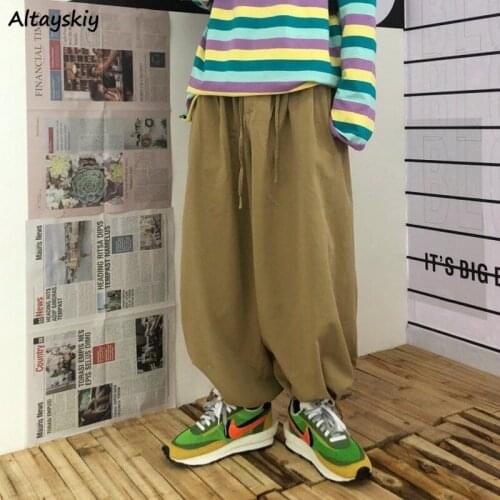 Pants Women Cargo Drawstring Ulzzang Japan Style Harajuku Streetwear Oversize Loose Cool Students Trendy Soft New Summer 2021