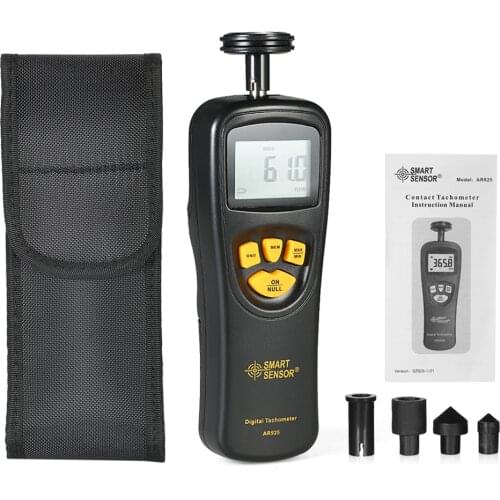 SMART SENSOR 0.5 ~ 19999 RPM Digital Tachometer speed meter Contact speed measuring instrument Tach Meter Wide Measuring Rang