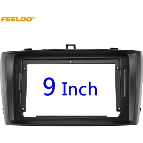 FEELDO Car Audio 9" Big Screen 2DIN Fascia Frame Adapter For Toyota Avensis CD/DVD Player Dash Fitting Panel Frame Kit #HQ6598