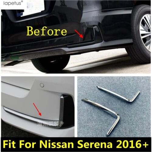 Lapetus ABS Chrome Rear Bumper Fog Lights Lamps Frame / Eyelid Eyebrow Stripes Cover Trim Exterior For Nissan Serena 2016 - 2020