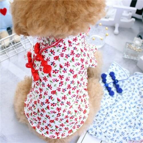 Chinese Tang Suit Dog Clothes Summer Cat Puppy Small Dog Clothing Shirt Vest Yorkies Pomeranian Poodle Schnauzer Costume Outfits