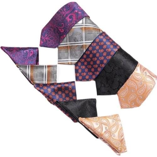 Classic new mens and womens tie cashew Plaid stripe jacquard silk tie formal wedding party 8cm 2400 pin corbatas gravata