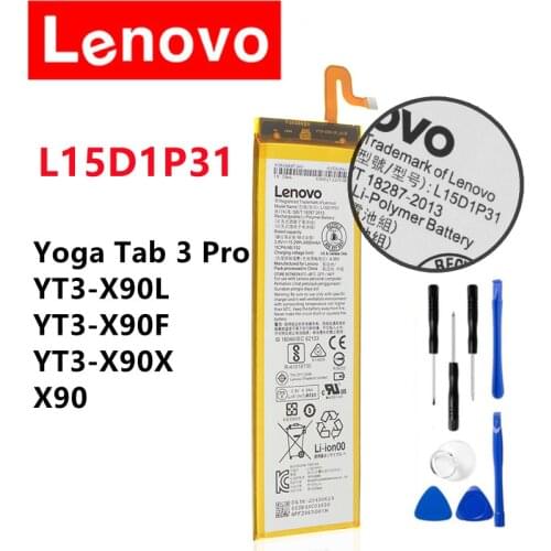 Lenovo L15D1P31 Original Battery For Yoga Tab 3 Pro YT3-X90L YT3-X90F YT3-X90X X90 4000mAh Battery High Quality Battery + Tools
