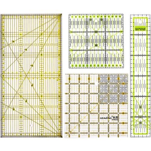 Patchwork Ruler Double Color Quilting DIY Sewing Drawing Tools Feet Tailor Yardstick Cutting Quilting Stationery Drawing Ruler