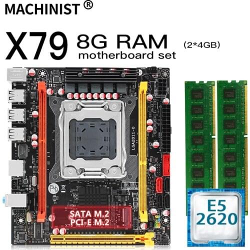 X79 desktop motherboard LGA 2011 set kit with Intel xeon E5 2620 processor and 8G(2*4G) DDR3 RAM mini-itx mainboard X79 V2.73