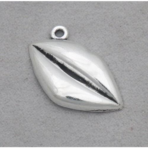 RAINXTAR Fashion Vintage Single Side Lady Mouth Shape Alloy Charms 15*22mm 20pcs AAC1130