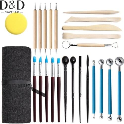 D&D 25pcs Polymer Clay Tools Ball Stylus Dotting Tools Modeling Clay Sculpting Tools Set Rock Painting Kit for Sculpture Pottery