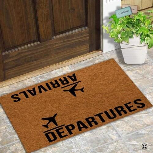 Doormat Entrance Floor Mat Funny Doormat Arrivals Departures Door mat Decorative Indoor Outdoor Doormat Non-woven Fabric Top