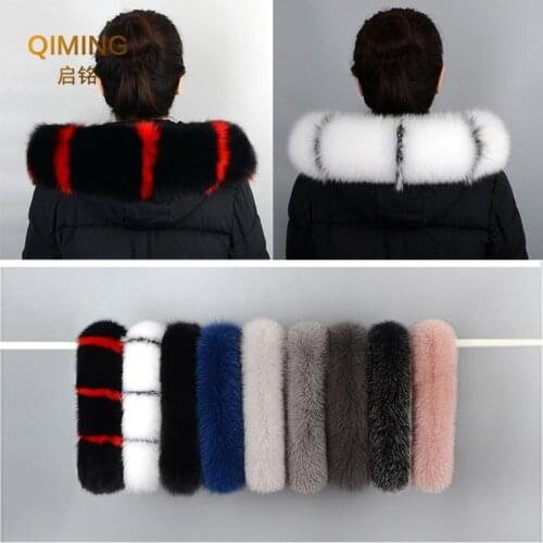 Real Natural Jacket Fur Collar Real Raccoon Fur Womens Scarf Winter Coat Womens Neck Long Warm Real Fur Scarf