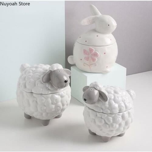 Nordic Creative Animal Storage Tank Cute Sheeps Storage Box Decoration Cartoon Storage Accessories Home Decoration Modern
