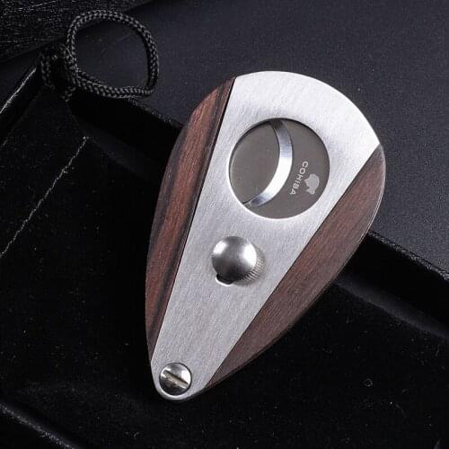 New 1pcs Cohiba cigar Cutter cigar scissors Wood sector edged stainless steel blade Cigar Accessories CT-025