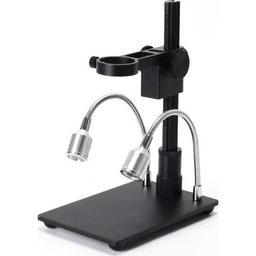 Portable Aluminum Alloy Arm USB Microscope Camera Stand Holder Bracket Table with LED Light For Phone PCB THT Repair Soldering