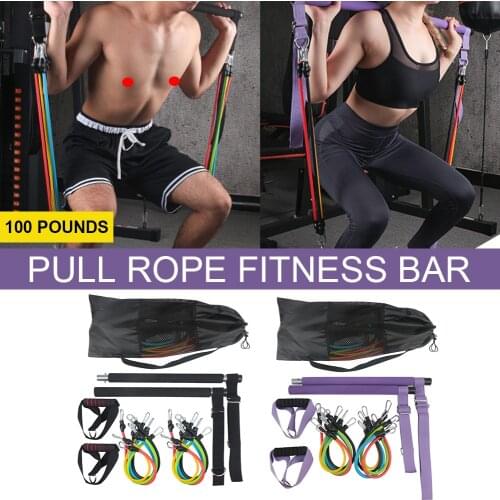 Fitness Resistance Rubber Band Yoga Elastic Band Upgrade Training Bar Set Pilates Training Exercise Fitness Equipment Pull Rope