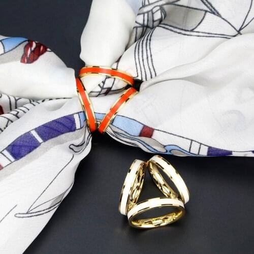 Chic Ladys Enamelled silk scarf buckle loop ring multi-purpose high-grade accessories jewelry Shawl Buckle Women scarf ring