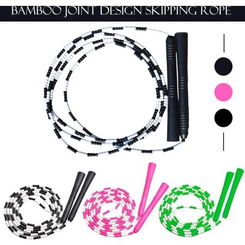 2.9M PVC Bamboo Joint Design Skipping Rope Childrens Fancy Bead Exercise Gym Training Jump Rope