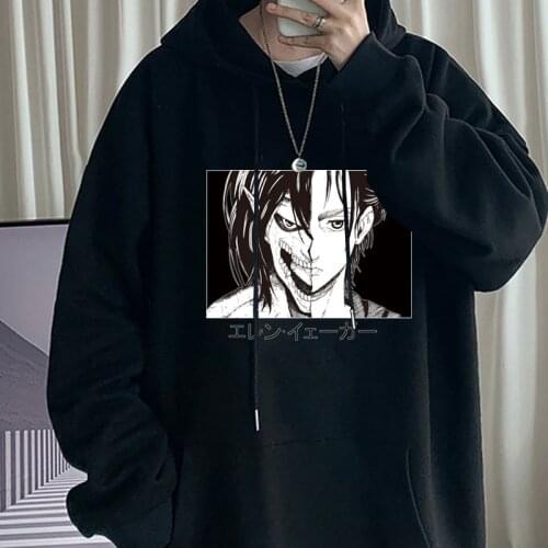 Attack on Titan Eren Men Women Hoodie 2021 Casual Loose All-match Fashion Sweatshirt Unisex All-match Personalized TEE Pullover