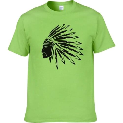 Famous Brand Design Vintage Mens Indians Print T Shirts Spring&Cotton Plus SizeLoose Humorous Cotton Swag T Shirts