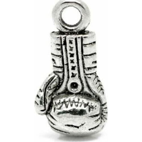 Vintage Silver Boxing Glove Charms Pendants For Bracelet Necklace Beads Fashion Jewelry Making Findings Friendship Gift 22x11mm