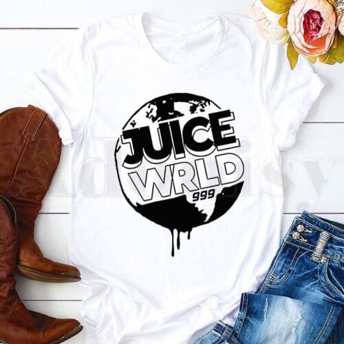 Juice wrld Harajuku Hip Hop Casual Summer Gothic Short Sleeve Female Tops Tees Harajuku Vogue VintageT Shirts Womens T-shirt