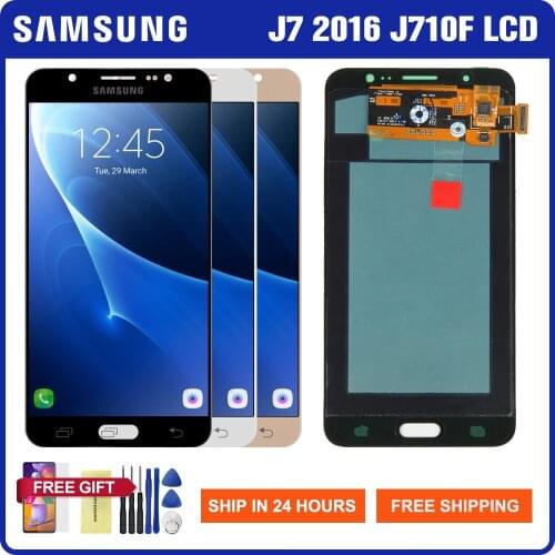 Super Amoled Lcd For Samsung Galaxy J7 2016 LCD Display Touch Screen Digitizer Assembly For Sasmung SM-J710F J710M J710H J710FN