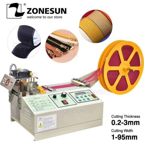 ZONESUN Hot and cold Electrical automatic Mask rope cutting machine nose bridge ear belt rope Nylon Tapes cutting machine