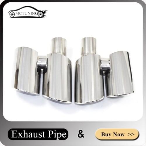 1 Pair Car Back System For Porsche Panamera 2009-2013 Exhaust Pipe Car Accessories Muffler Tip Stainless Steel Tailpipe End Tip