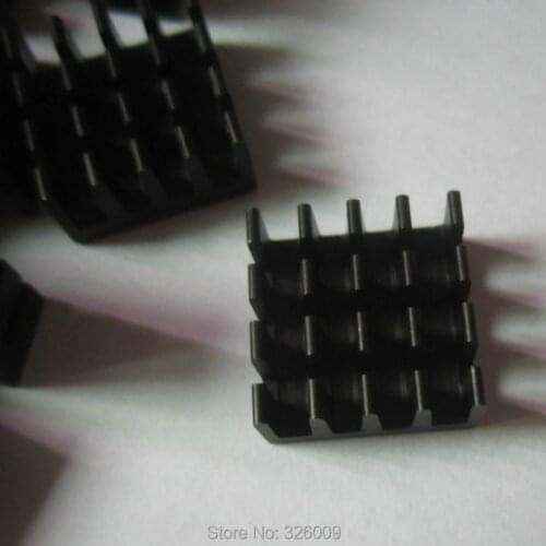 20pcs, 14x14x7mm, Black oxide aluminum, cooling block, chip, VGA, memory, routers, Northbridge, Southbridge, CMOS heatsink