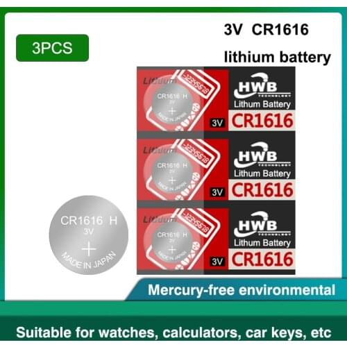 3Pcs/Lot 100% Original For maxell CR1616 Button Cell Battery Watch Car Remote Key cr 1616 ECR1616 GPCR1616 3v Lithium Battery