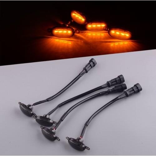4pcs/Set Car Front Smoked Lens Front Grille LED Light Fit for Ford F-250 F-350 F-450 2015 2016 2017